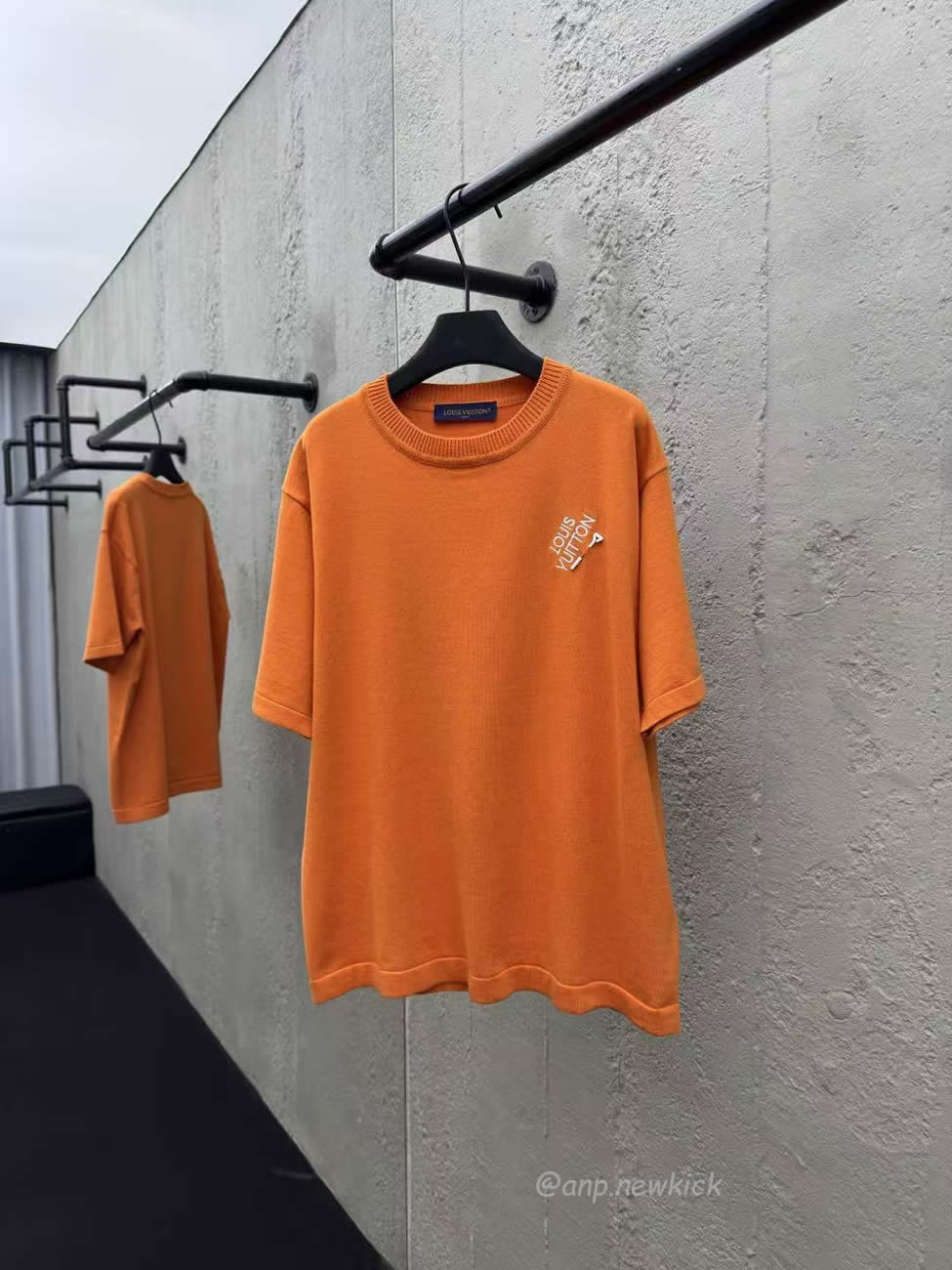 Louis Vuitton Pin Knit Short Sleeve Embroidered Logo Orange T Shirt (7) - www.newkick.org
